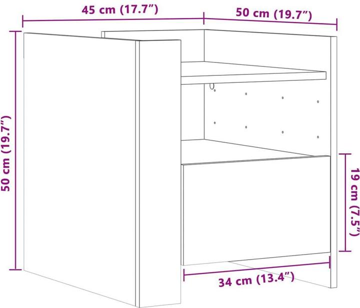 Produktbild vidaXL Leska (45 x 50 x 50 cm)