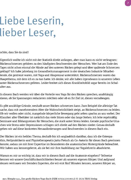 Image du produit Das grosse Rücken-Yoga-Buch (Allemand, Jutta Pietsch, Patricia Römpke, 2024)