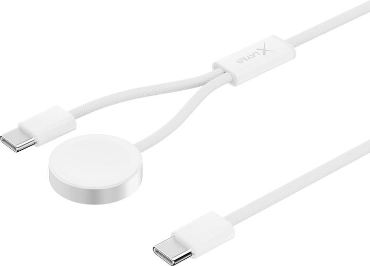 Produktbild Xlayer 2-in-1 feingewebtes Kabel mit USB Typ C & Apple Watch Charger 1.5 m White (1.50 m, USB 2.0)
