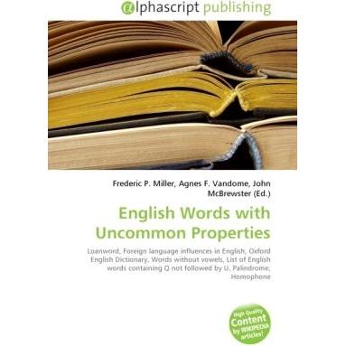 English Words with Uncommon Properties, Fachbücher