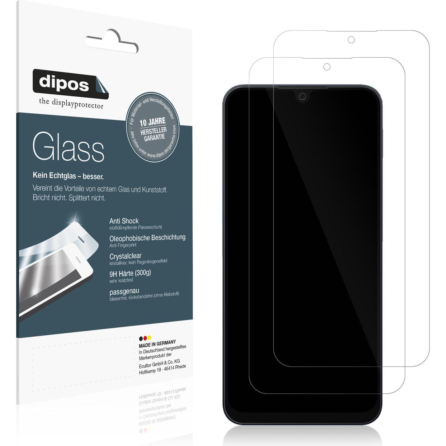 Dipos Anti-Shock Displayschutz 9H (1 Stück, Samsung Galaxy S21), Smartphone Schutzfolie, Transparent