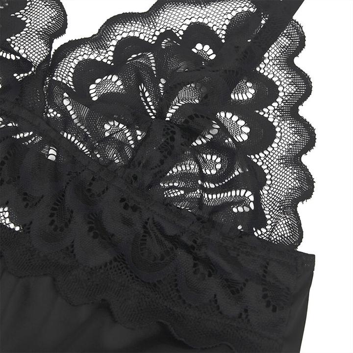 Produktbild Subblime Babydoll Mit Blumenprint Auf Der Brust Schwarz S/M (S, M)
