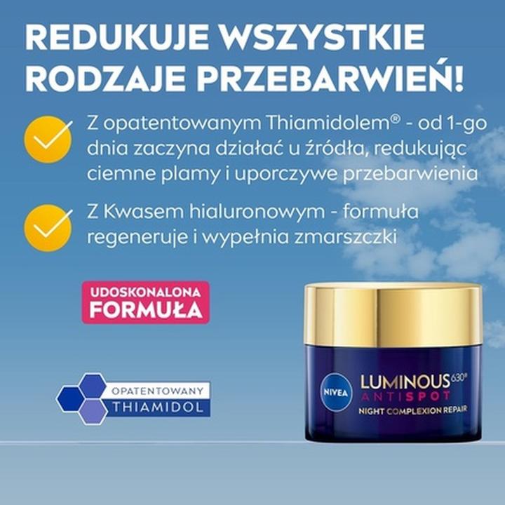 Actual product image NIVEA Cellular Luminous630 Anti-Pigmentflecken Nachtcreme (50 ml, 24h cream)