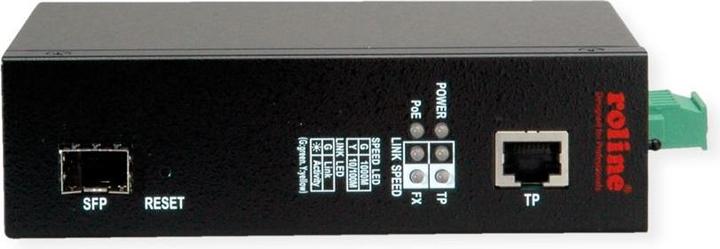 Actual product image Roline Industrial converter Gigabit Ethernet - Dual Speed 100/1000 Fibre, with PoE function
