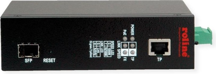 Image du produit Roline Convertisseur industriel Gigabit Ethernet - fibre 100/1000 à double vitesse, avec fonction PoE