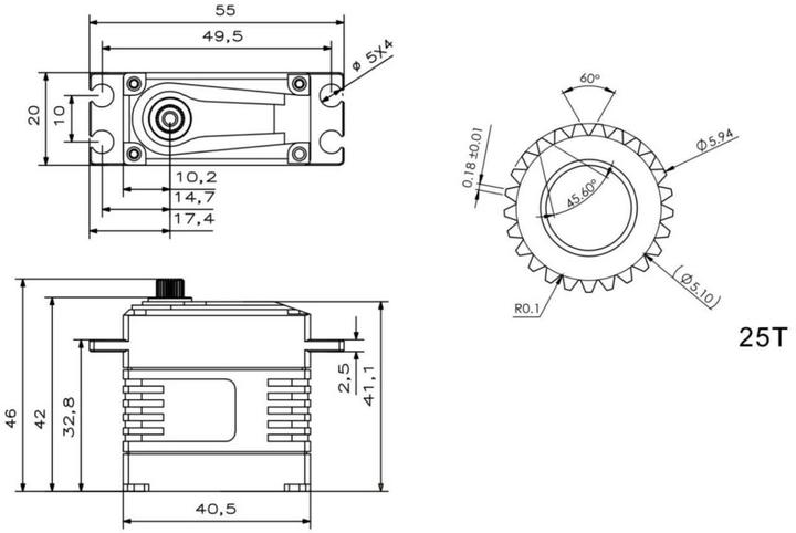 Image du produit KST Servo standard A20-4515 V8.0, MG, 2BB, Brushless, Digital HV