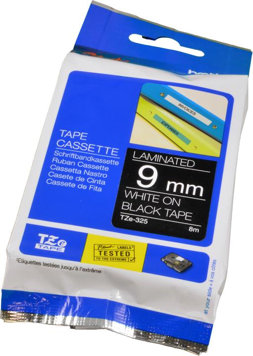 Produktbild Brother TZe-325 (0.90 cm, Schwarz, Weiss)