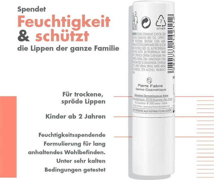 Produktbild Avène Cold Cream Nutrition reichhaltiger Lippenpflegestift (Pflegestift, 4 ml)