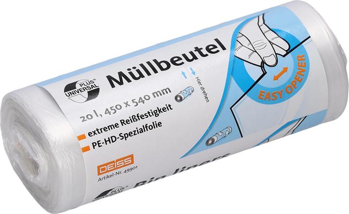 Produktbild Deiss Universal Plus® Müllbeutel 20 Liter, 49901 - Rolle / 20 Liter (50x, 20 l)