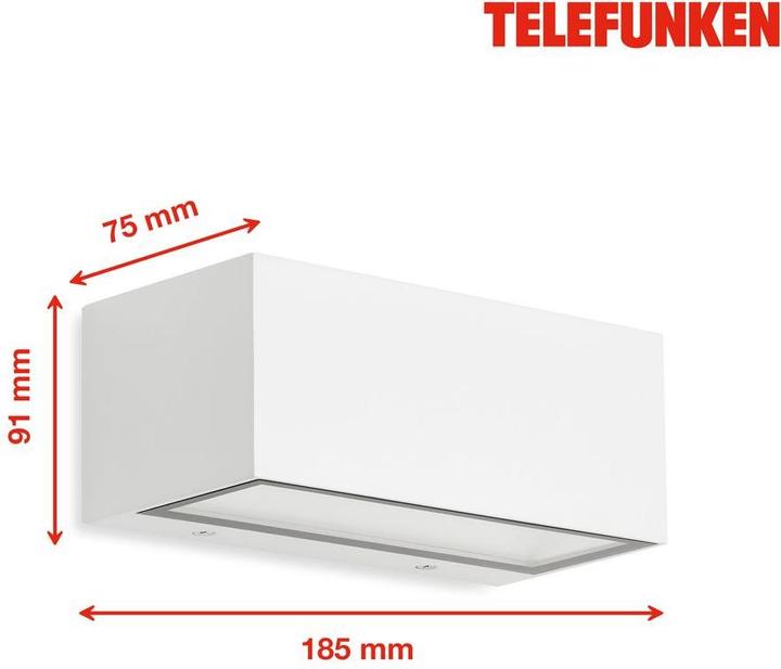Image du produit Telefunken Applique murale LED d'extérieur, blanc, 1xLED platine/12W (1300 lm, IP44)