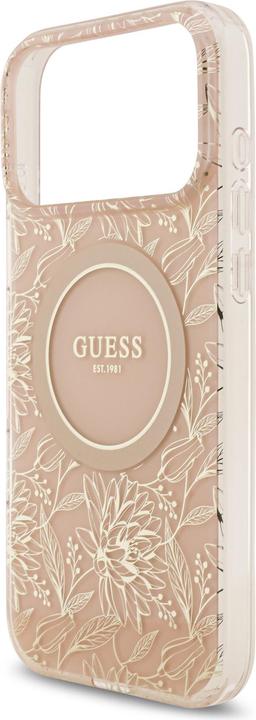 Produktbild Guess Case Magsafe IML Case Flowers Electroplated Allover With Beads Strap For iPhone 17 Pro Max Pin (Apple iPhone 17 Pro Max)