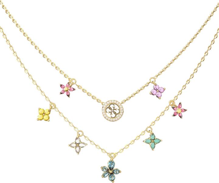 Actual product image Guess Bloem Hart Goudkleurig Collier (Glass, Stainless steel, Zirconia)