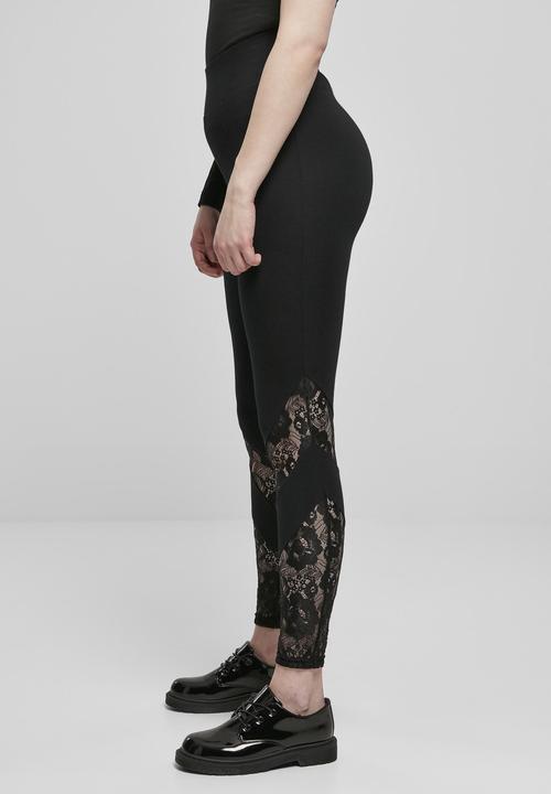 Actual product image Urban Classics Ladies Highwaist Lace Inset Leggings (S)