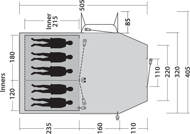 Produktbild Outwell Tunnelzelt Nevada 5, Anzahl Personen: 5, Aufbauart (Tunnelzelt, 22.25 kg, 5 Personen)