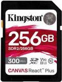Productafbeelding Kingston Canvas React Plus SDXC UHS-II 300R/260W U3 V90 voor /4K/8K (256 GB, SDXC, U3, UHS-II)