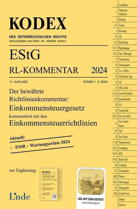 Nährwerte und Zutaten Bauer:KODEX EStG Richtlinien-Kommentar (Deutsch, Linde Verlag Ges.m.b.H., 2024)