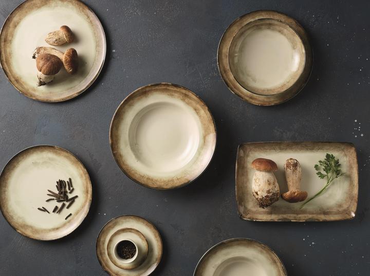 Productafbeelding Arthur Krupp Shade Earth servies 12 stuks, bruin/wit (12 Pcs.)