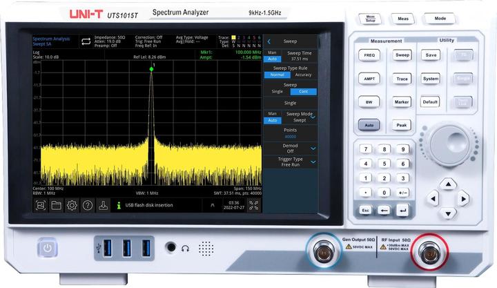 Uni-T Spektrumanalysator UTS1015T, 9 kHz..1,5 GHz, mit Quellverfolgung