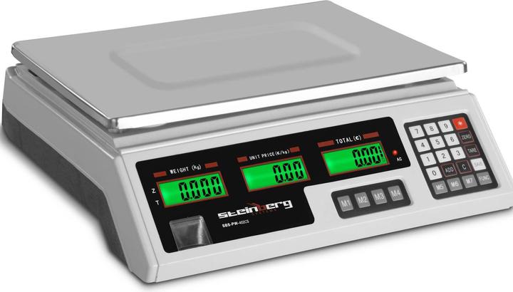 Steinberg Kontrollwaage Ladenwaage Marktwaage 40 kg 2 g 33,9 x 23,3 x 0,6 cm