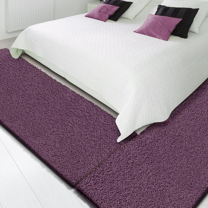 Produktbild Karat ShaggyBettumrandungBarcelona, Lila, 2x 67 x 130 cm und 67 x 330 cm (67 x 130 cm, 67 x 330 cm)