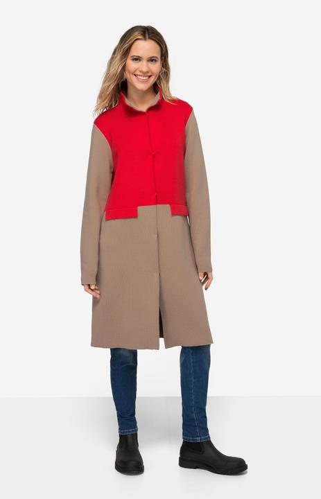 Produktbild Laurasøn Strickjacke, zweifarbig, Stehkragen, Druckknöpfe, Langarm (S)