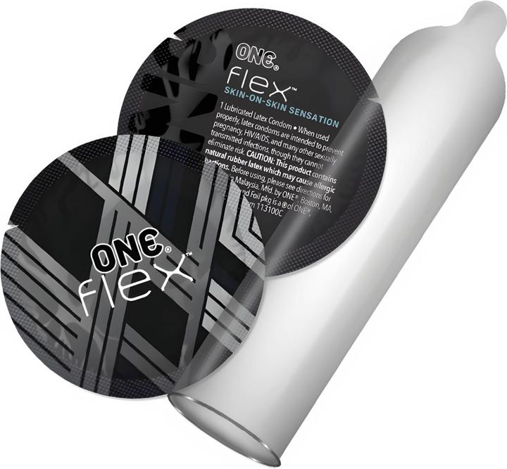 One Flex condom - graphene technology for a skin-tight feel and optimum safety, vegan and ultra-safe. (10 pcs.)