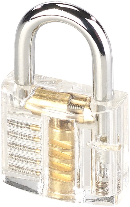 Produktbild AGT Durchsichtiges Lockpicking-Übungsschloss mit 2 Schlüsseln