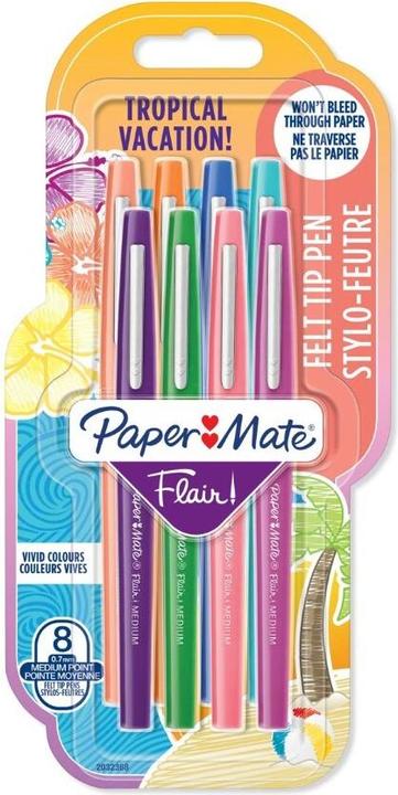 Produktbild Paper Mate Faserschreiber Flair 8er Trop.Vacation M (multicolour, 8 x)