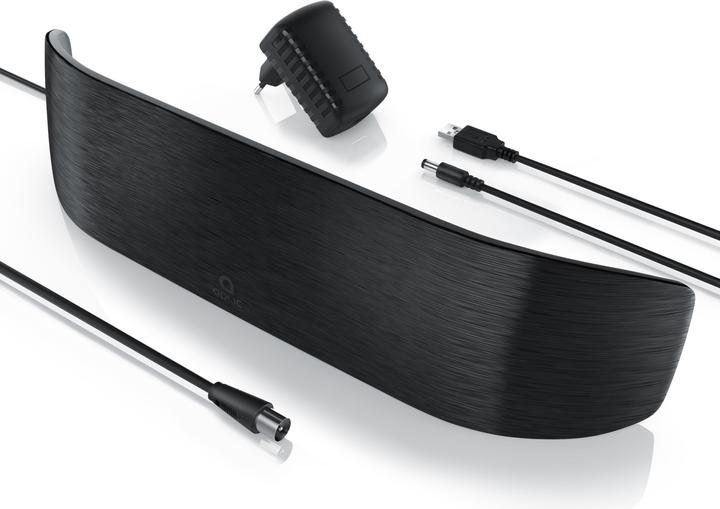 Aplic DVB-T2, Antenne für Innenbereich, digitale aktive HD Innenantenne mit Netzteil (Zimmerantenne, 28 dB, DVB-T / -T2)