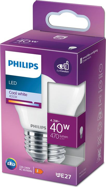 Produktbild Philips LED Candle & Lustre (E27, 4.30 W, 470 lm, 1 x, F)