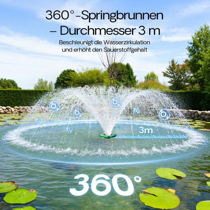 Produktbild SunSun COP-10000 Schwimmende Fontäne 20000l/h 90W Teich Pumpe Springbrunnen
