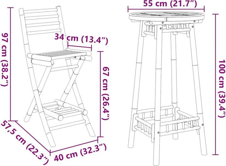 Produktbild vidaXL Outdoor-Bar-Set