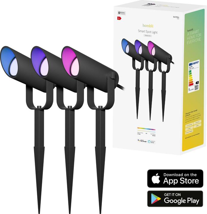 Actual product image Hombli Outdoor Smart Spot Light - Kit (3 pcs) (270 lm, IP65)
