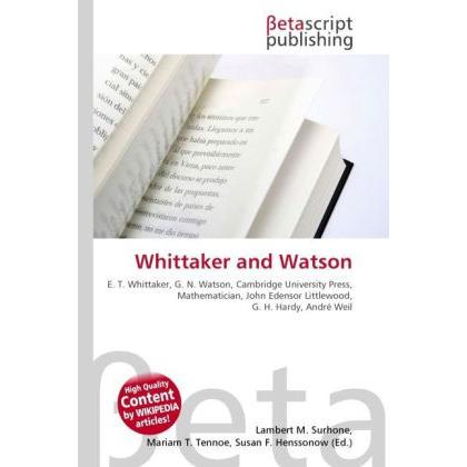 Whittaker and Watson, Fachbücher