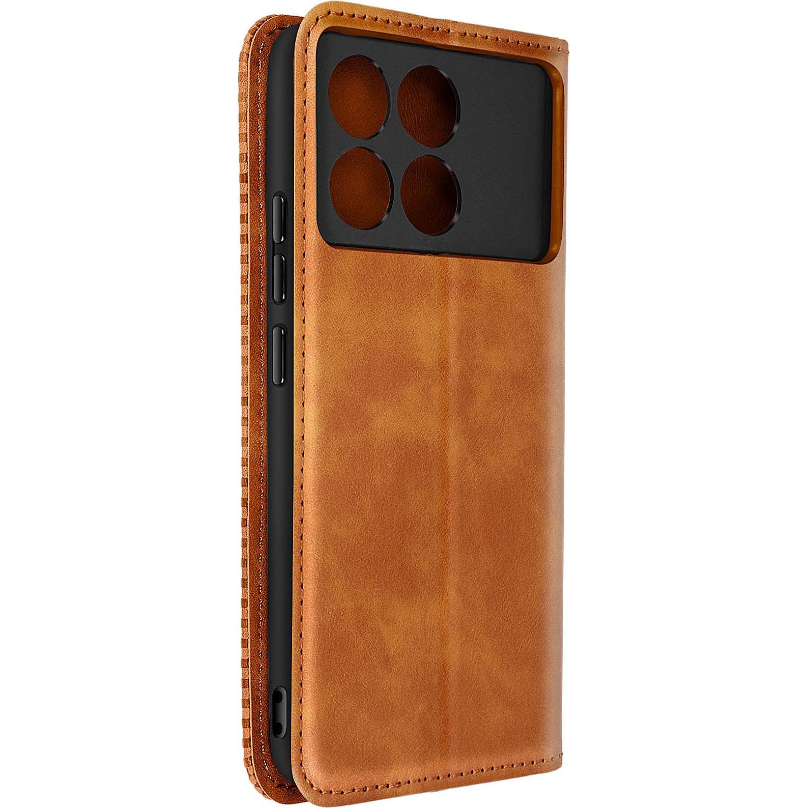 Avizar CrossWeave Wallet Cover Series (Xiaomi Poco X6 Pro), Smartphone Hülle, Braun