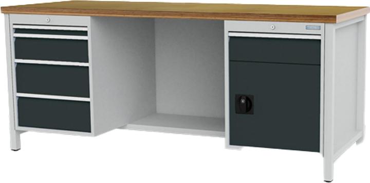 Bedrunka & hirth Kastenwerkbank Breite 2.000 mm R 18-24 5x Schublade 2x Flügeltüre BxTxH 2.000x750x859 mm - (200 cm, 75 cm)