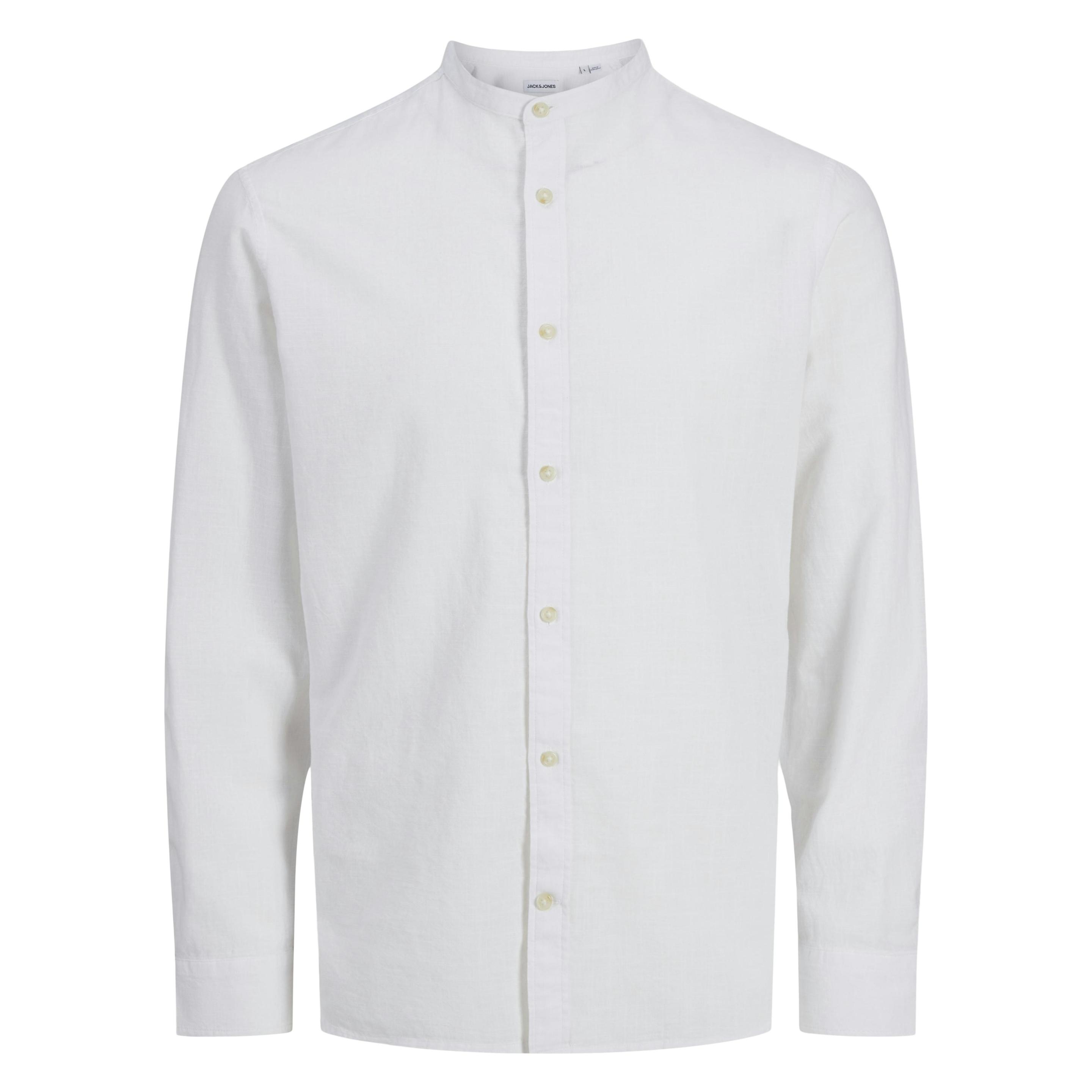 Jack & Jones, Herren, Hemden, Jjesummer Band Shirt Ls Sn, Weiss, (Xl)