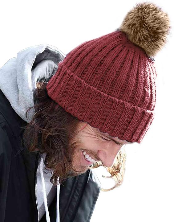Actual product image Beechfield Knitted Hat With Pom Pom (One size)