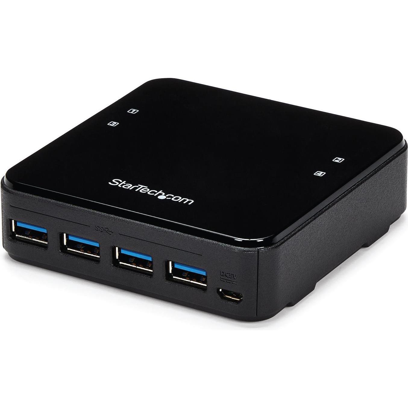 StarTech USB 3.0 Sharing Switch (USB-B, 4 Ports), Dockingstation + USB Hub, Schwarz