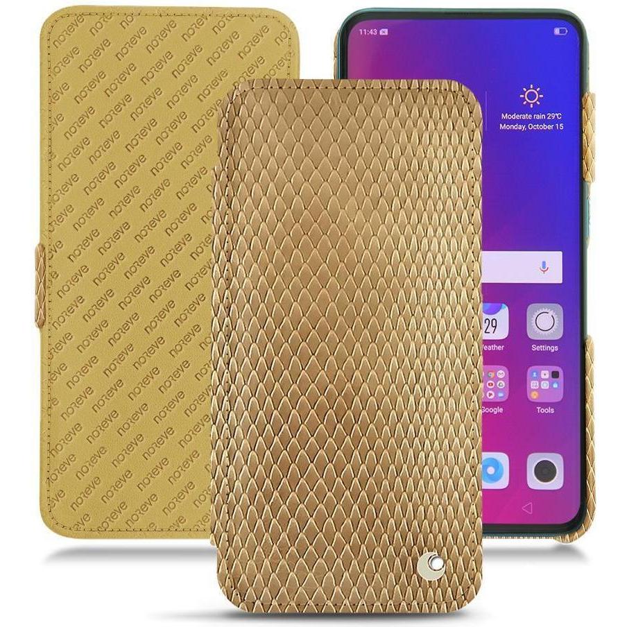 Noreve Lederschutzhülle horizontal (Oppo Find X), Smartphone Hülle, Beige
