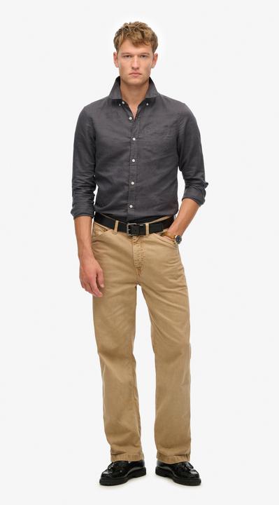 Immagine prodotto Superdry Baumwoll-Leinenhemd mit langen Ärmeln (L)