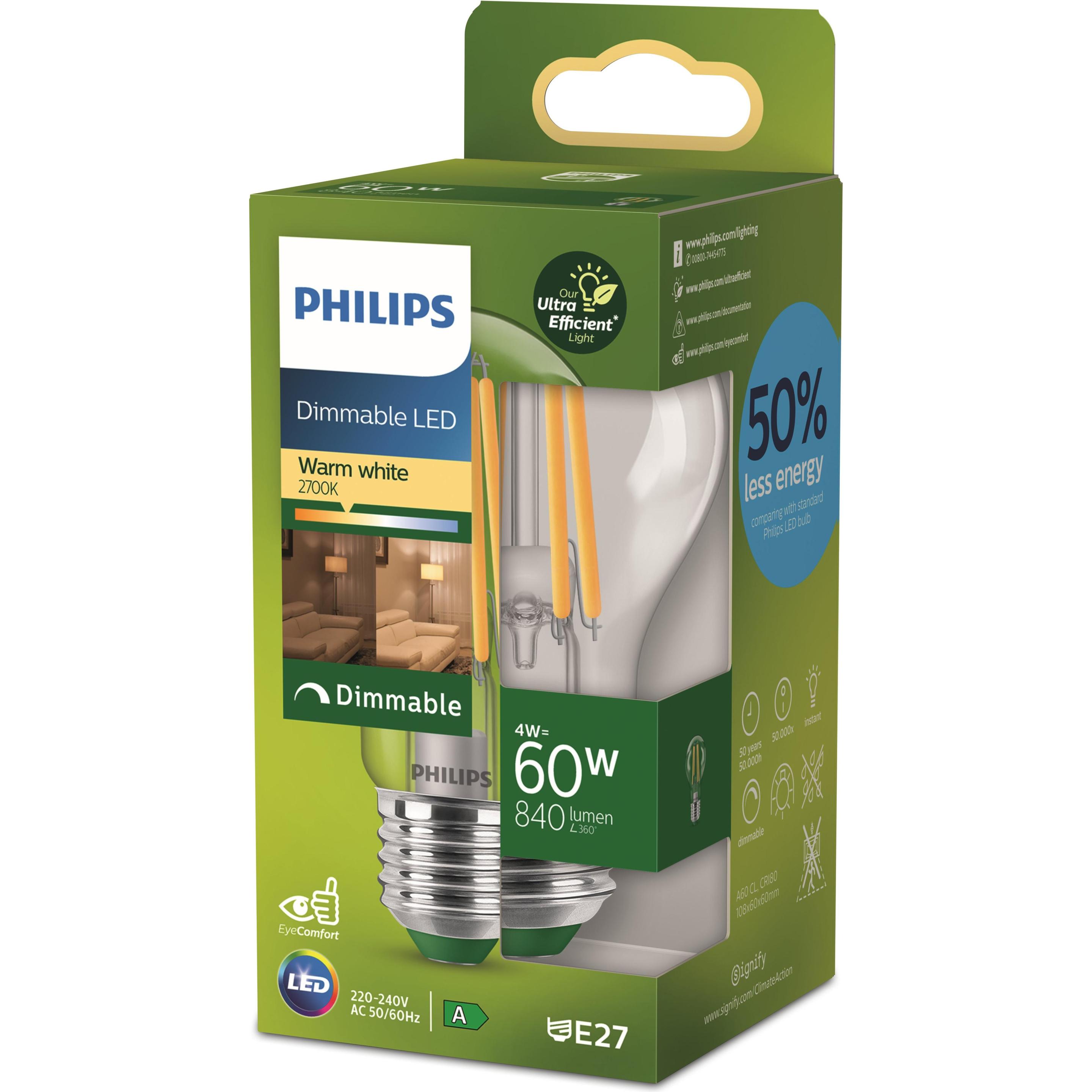 Thumbnail - Philips, Leuchtmittel, Ultra Efficient (E27, 4 W, 840 lm, 1 x, A)