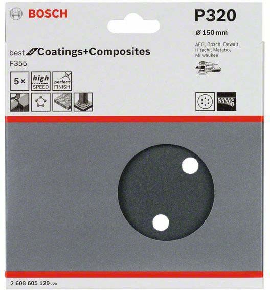 Produktbild Bosch Professional Zubehör PRO F355 Schleifblatt, 150 mm, G320 (320)