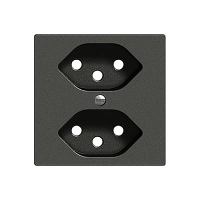 Produktbild Feller Abdeckset Steckdose 2xT13 schwarz