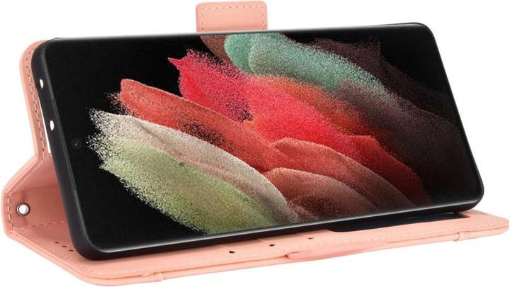 Actual product image Cover-Discount Galaxy S21 Ultra - Case with many card slots pink (Samsung Galaxy S21 Ultra)