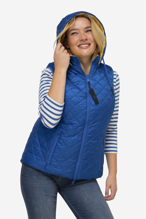 Actual product image Laurasøn Damen Wende-Steppweste, Kapuze royalblau L 825345756-L (L)
