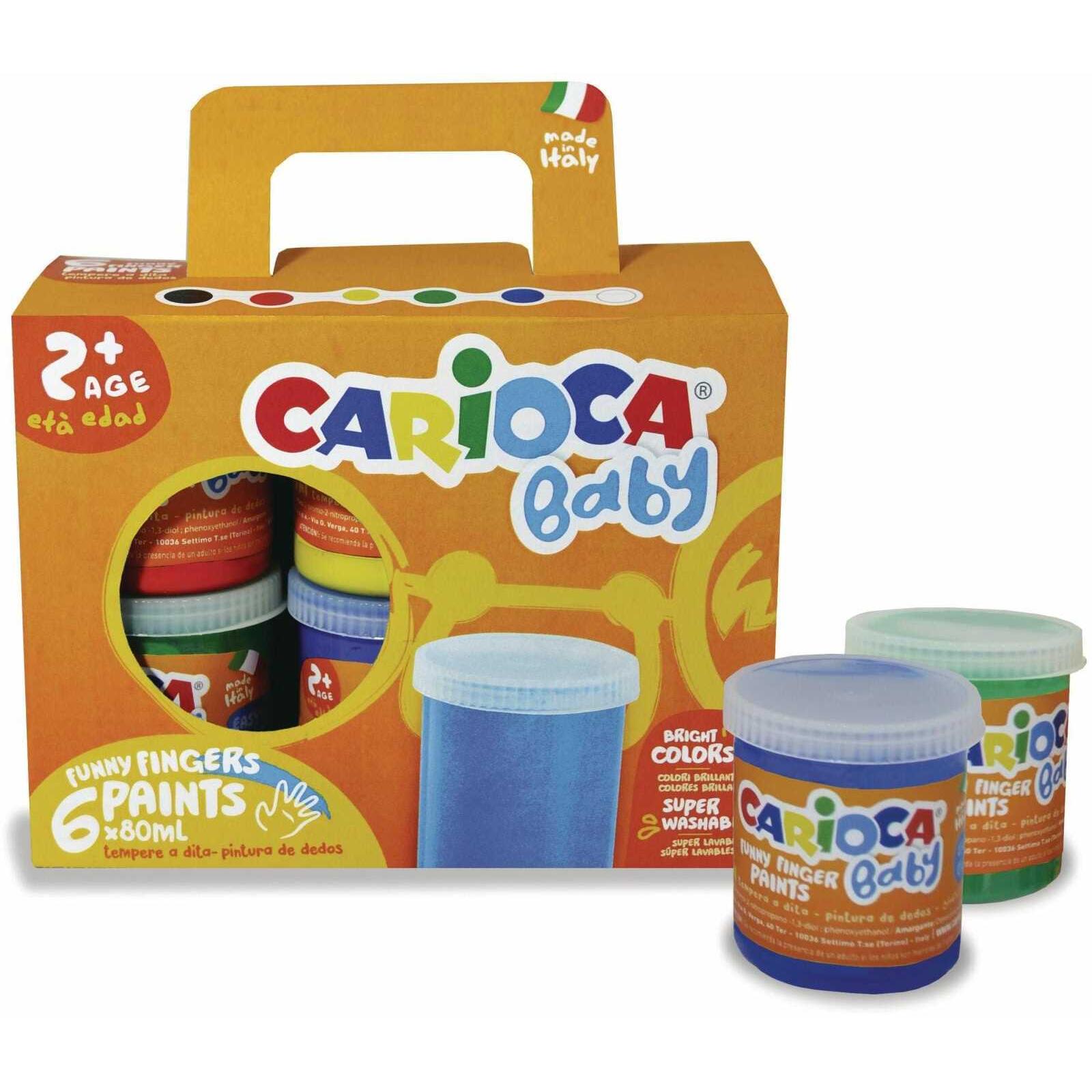 Carioca, Künstlerfarbe + Bastelfarbe, Fingermalfarben (Mehrfarbig, 80 ml)