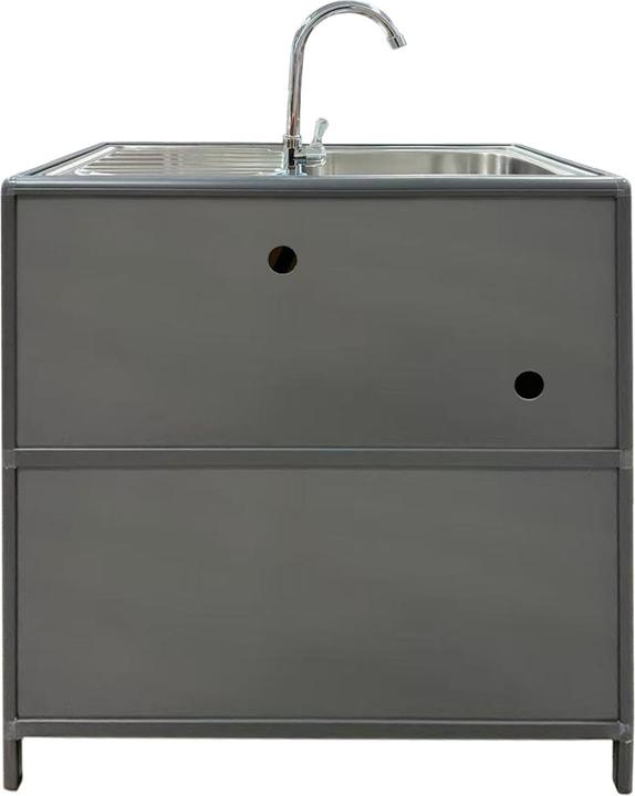 Actual product image HTI-Living Spüle mit Abtropfläche und Unterschrank für Outdoorküche Grau (43 cm, 83 cm)