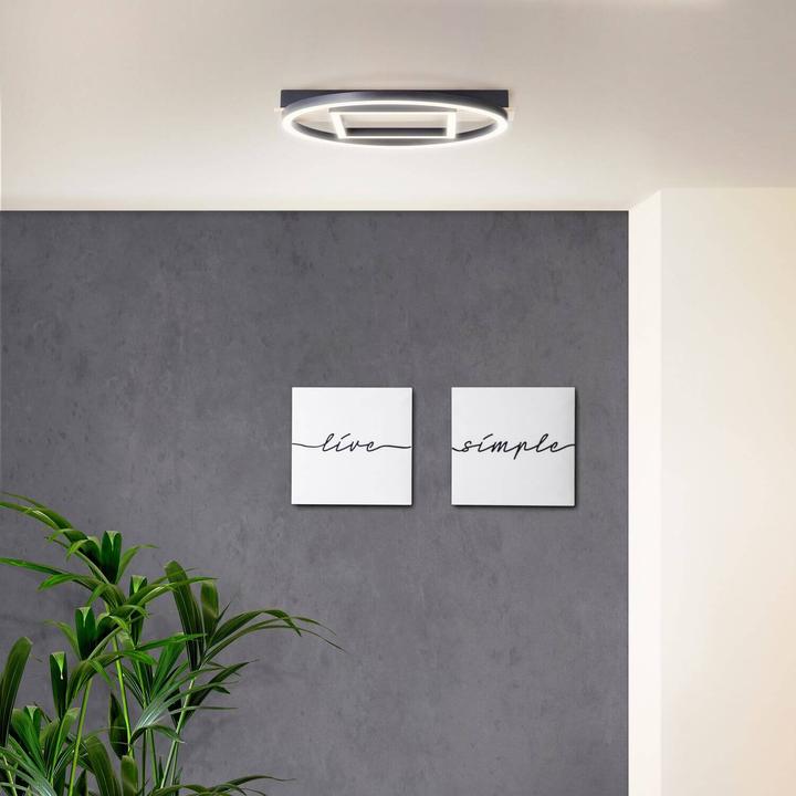 Immagine prodotto Brilliant BRE-Light Maureen Plafoniera a LED 37x37cm nero/legno metallo/legno/plastica (2500 lm)