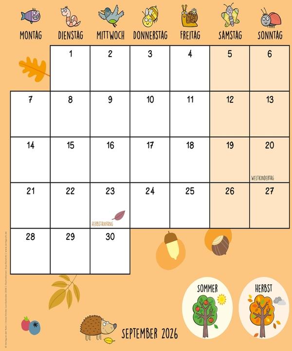 Image du produit Unser Kinder-Lernkalender 2026 (30 x 30 cm, Allemand)